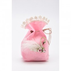 Πουγκί με lasercut κύκνο και λουλούδια